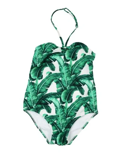 Dolce & Gabbana Kids' One-piece Swimsuits In Green