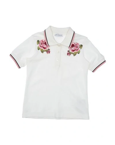 Dolce & Gabbana Kids' Polo Shirt In White
