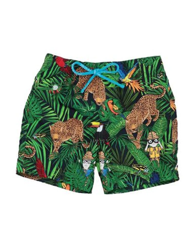 Dolce & Gabbana Babies' Swim Trunks In Green