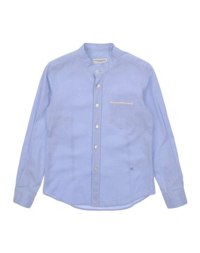 Paolo Pecora Kids' Solid Color Shirt In Sky Blue