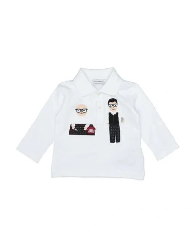 Dolce & Gabbana Babies' Polo Shirts In White