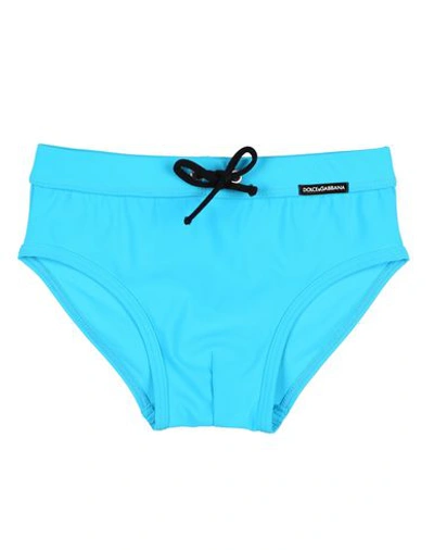 Dolce & Gabbana Kids' Swim Briefs In Turquoise