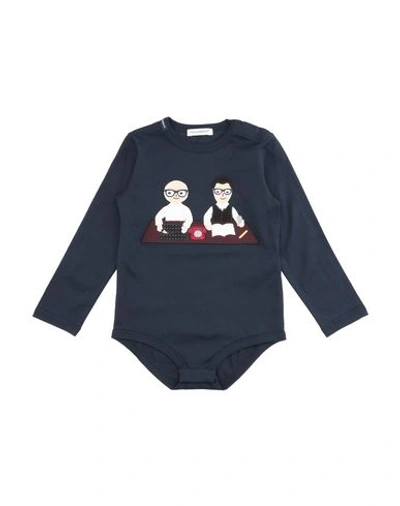 Dolce & Gabbana Babies' Bodysuits In Dark Blue