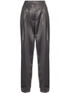 Tibi High-waisted Tapered Trousers In Black