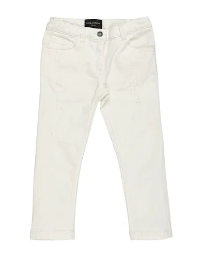 Dolce & Gabbana Kids' Denim Pants In White