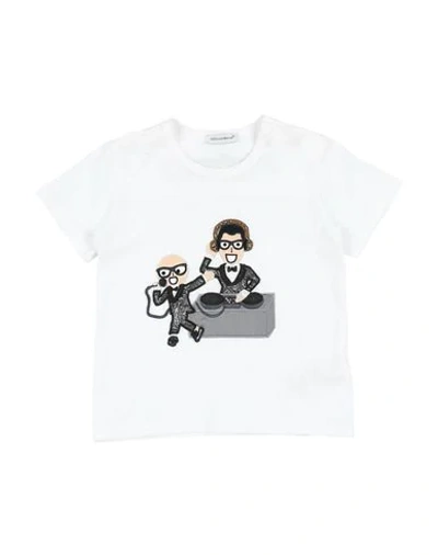 Dolce & Gabbana Babies' T-shirts In White