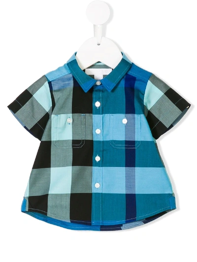 Burberry Babies' Patterned Shirt In Blue