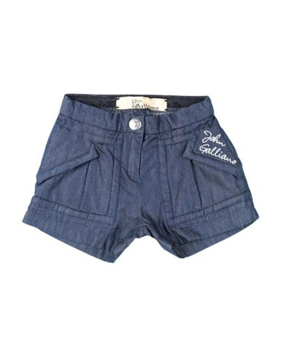 John Galliano Babies' Denim Shorts In Blue