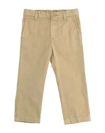 Burberry Kids' Cotton Twill Chino Pants With Monogram In Beige
