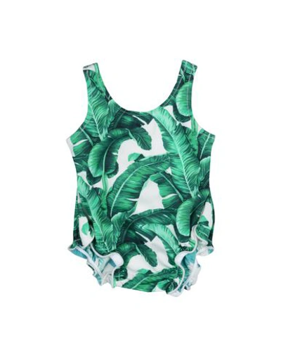 Dolce & Gabbana Babies' One-piece Swimsuits In Green