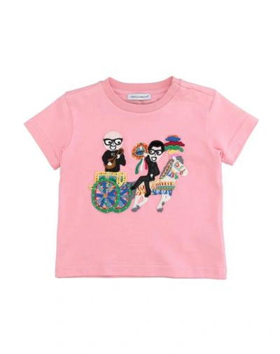 Dolce & Gabbana Babies' T-shirts In Pink
