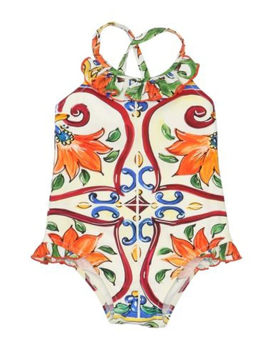 Dolce & Gabbana Babies' One-piece Swimsuits In Ivory