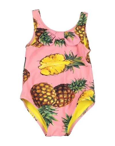 Dolce & Gabbana Babies' One-piece Swimsuits In Salmon Pink