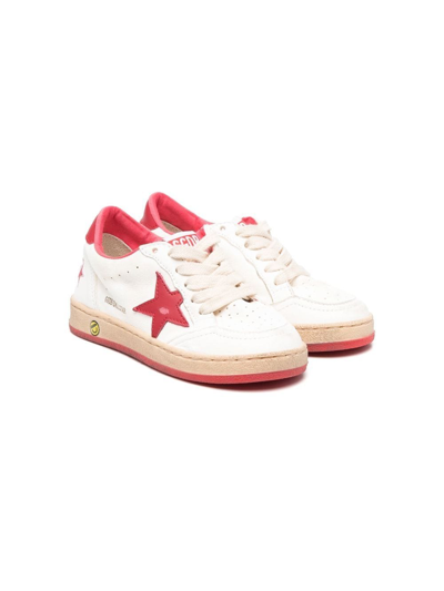 Golden Goose Kids'  Sneakers Bianche Super Star In Pelle In White