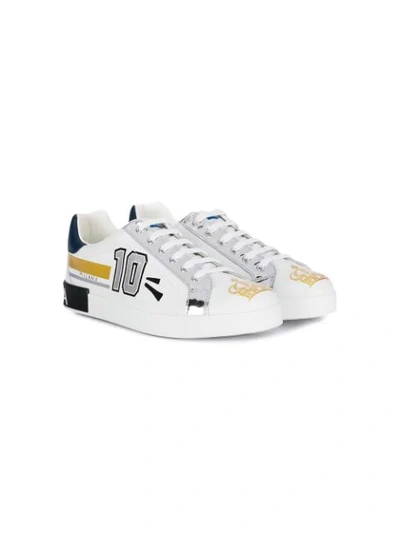 Dolce & Gabbana White Dolce And Gabbana Kids White Sneakers In Bianco