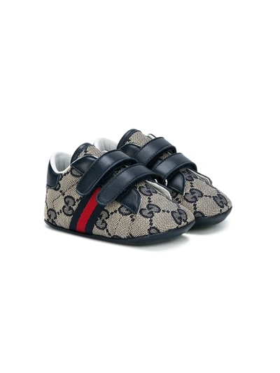 Gucci Kids' Blue Other New Ace Webbing And Leather Trainers 2-5 Years 2