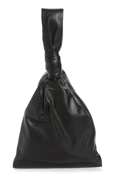 Bottega Veneta Twist Leather Handbag In Black/ Silver