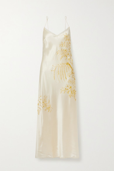 cream satin nightdress