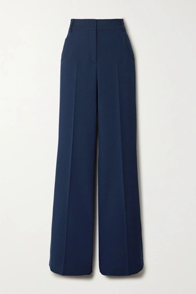 Akris Floyd Wool-twill Wide-leg Pants In Blue