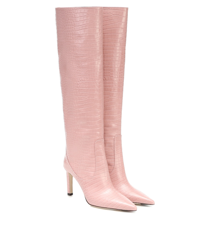 Jimmy Choo Mavis 85 Leather Knee-high Boots In Pink