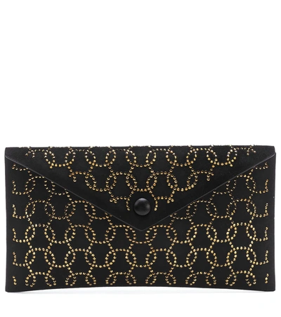 Alaïa Louise 24 Small Embellished Clutch In Black