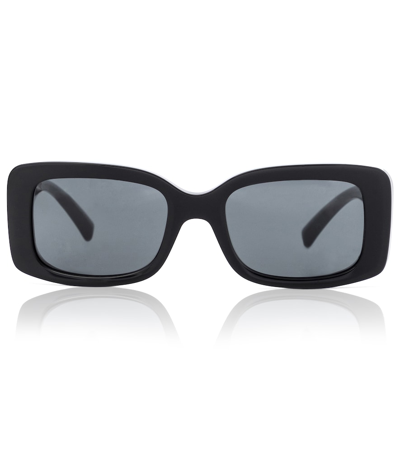 Versace Black Square 90s Vintage Logo Sunglasses In Gb1/87black