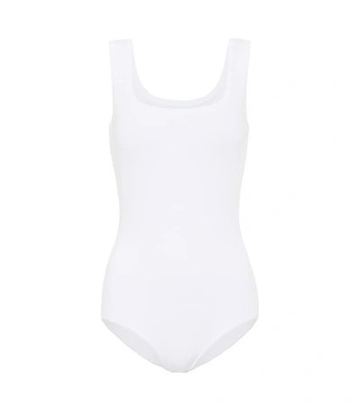 Alaïa Stretch-knit Bodysuit In Blanc