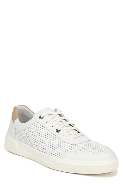 Vince Men's Barnett 3 Perforated Leather Low-top Sneakers In White