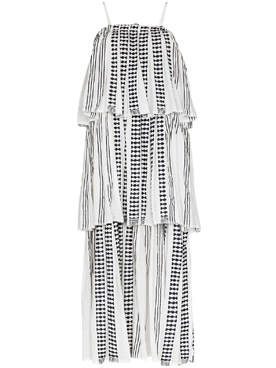 Lemlem Tigist Tiered Ruffle Maxi Dress In White