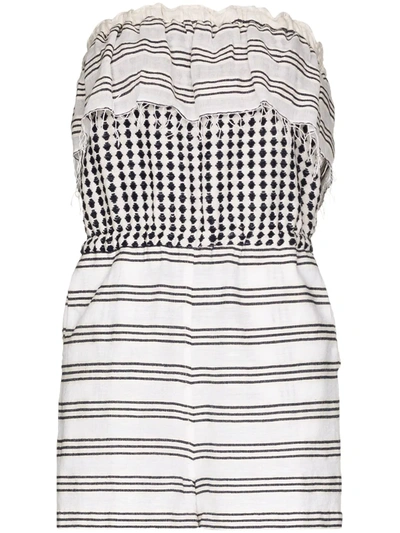 Lemlem Tigist Striped Cotton Playsuit In White