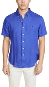 Polo Ralph Lauren Classic-fit Linen Short-sleeve Shirt In Summer Royal Blue