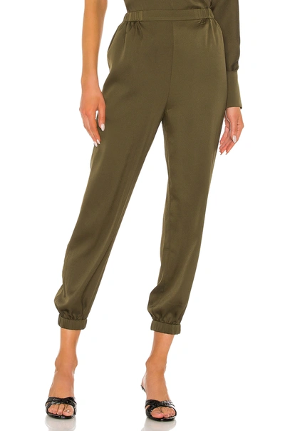 L'academie The Reina Crop Pant In Olive Green