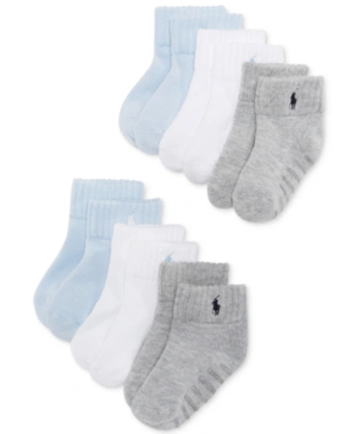 Polo Ralph Lauren Ralph Lauren Baby Boys Low-cut Socks 6-pack In Blue/white/gray