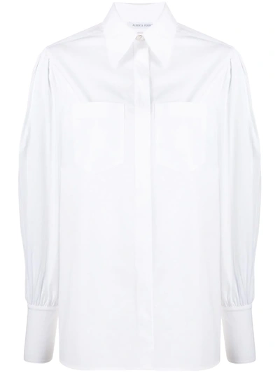 Alberta Ferretti Balloon-sleeved Shirt In White