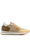 Philippe Model Low Top Leopard Print Sneakers In Gold