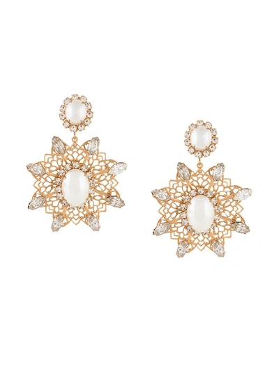 Kenneth Jay Lane Filigree Clip Earrings In Gold