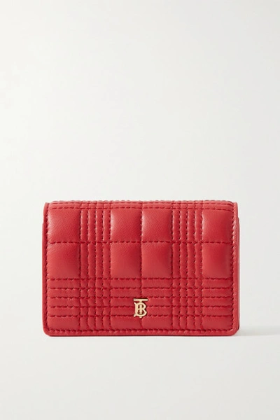 Burberry Quilted Leather Cardholder In Red