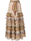 Zimmermann Freja Tiered Ruffled Paisley-print Silk Maxi Skirt In Neutral