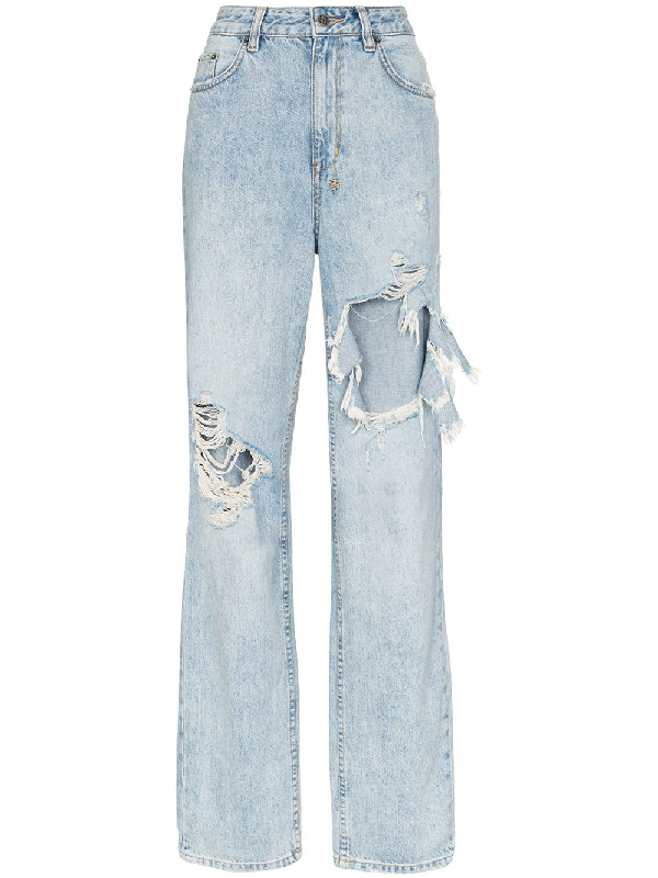 Ksubi Playback Distressed Highwaisted Jeans In Blue ModeSens