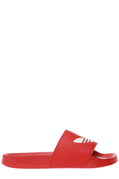 Adidas Originals Adilette Lite Slide Sandals In Scarlet/white/scarlet