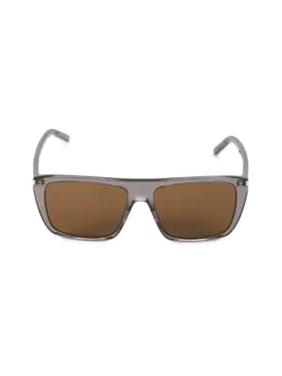 Saint Laurent 56mm Square Sunglasses In Grey