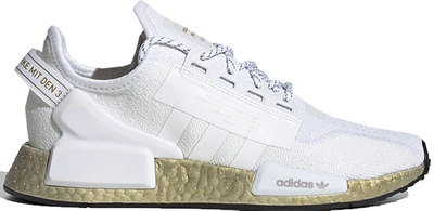 Pre-owned Adidas Originals Adidas Nmd V2 Cloud White Gold Metallic (women's) In Cloud White/cloud White/gold Metallic
