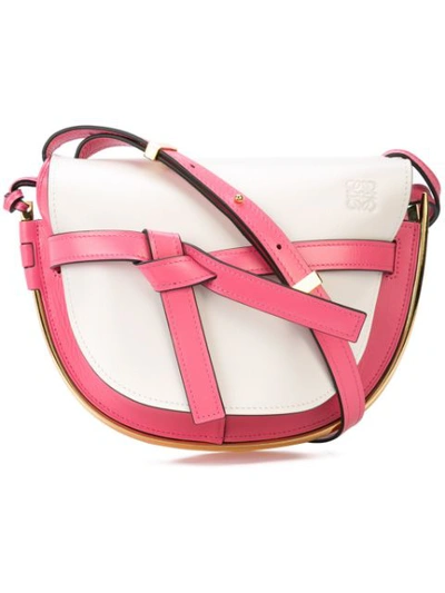 Loewe Gate Small Two-tone Leather Bag In Pink