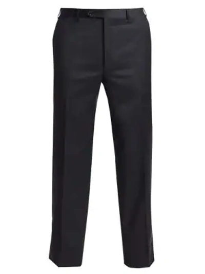 Canali Regular-fit Wool Pants In Black