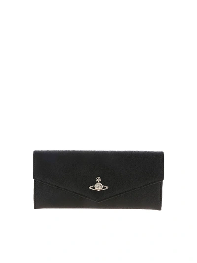 Vivienne Westwood Pimlico Saffiano Leather Wallet In Black