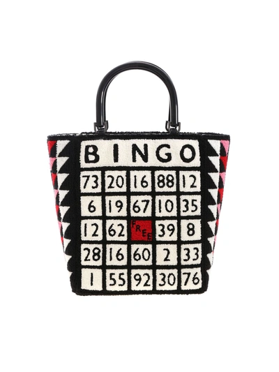 Lulu Guinness Bibi Bingo Hand Bag In Black And White