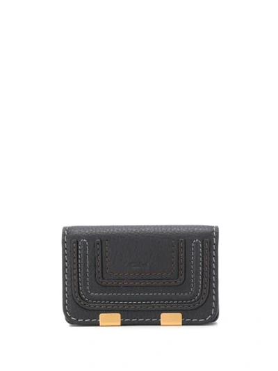 Chloé Marci Leather Flap Card Holder In Black