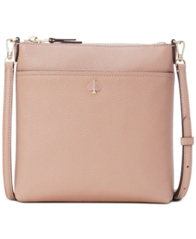 Kate Spade Small Polly Leather Crossbody Bag In Flapper Pink/gold
