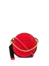 Givenchy Round Eden Crocodile Embossed Leather Crossbody Bag In Rosso