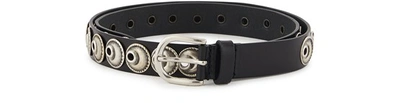 Isabel Marant Zappi Moon-studded Leather Belt In Black